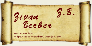 Živan Berber vizit kartica